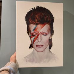 David Bowie - Aladdin Sane Album Cover Print - 1973 - Official Print