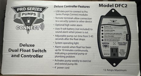 DFC2 Pro Series Deluxe Duel Float Switch & Controller with High Water Alarm Sensor