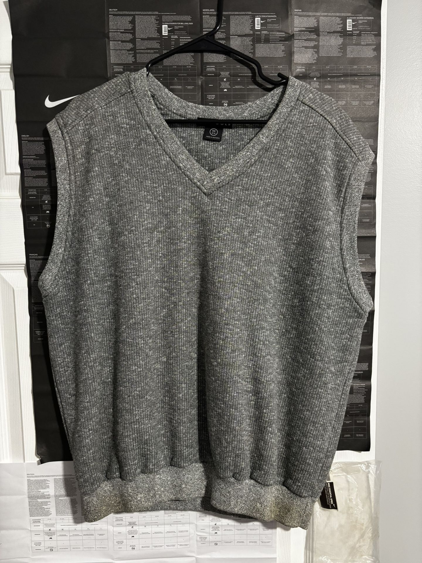 Nike Golf Men’s Medium Grey Dri-FIT Pullover Sweater Vest Vintage RARE