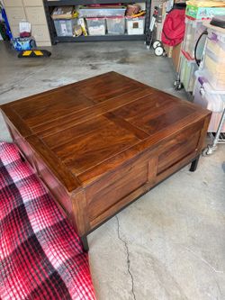 Wood coffee table with storage