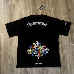 Chrome Hearts Multicolor Cross Tee (Black) Size Large 