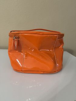 Clinique Makeup Bag With Bow Multiuser Orange Zip Around