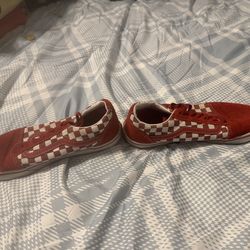 Vans Old Skool Skateboard Classic Red/White Checkered Kid Womens Shoes US Sz 5Y