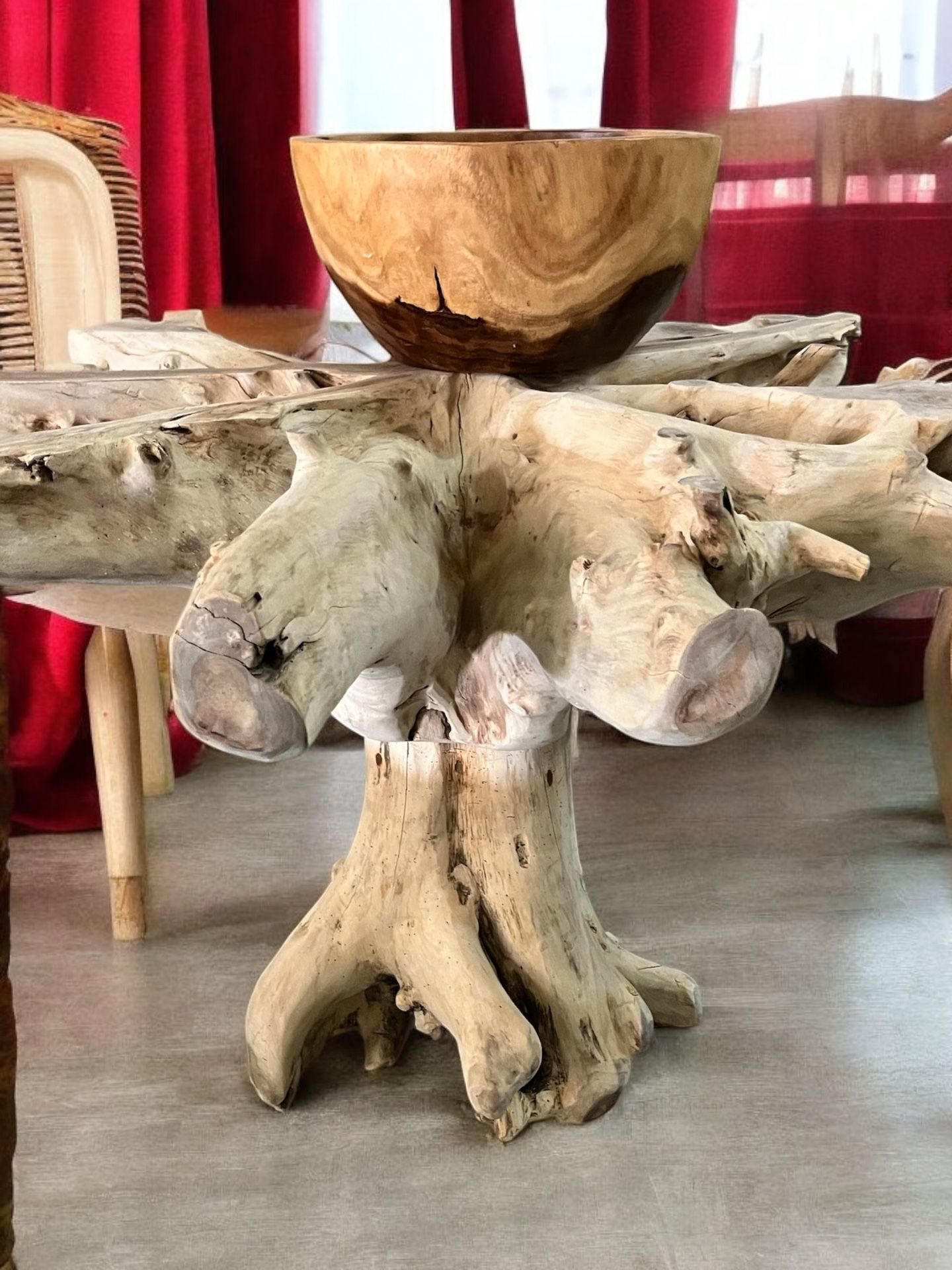 Teakroot Base For Dining Breakfast Table No Glass