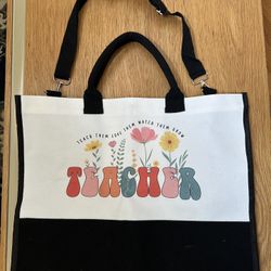 Teacher Canvas Tote Bag with shoulder strap