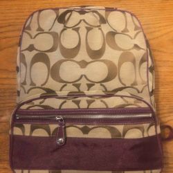 Coach Medium Backpack Monogram Canvas / Purple Used Great Condition