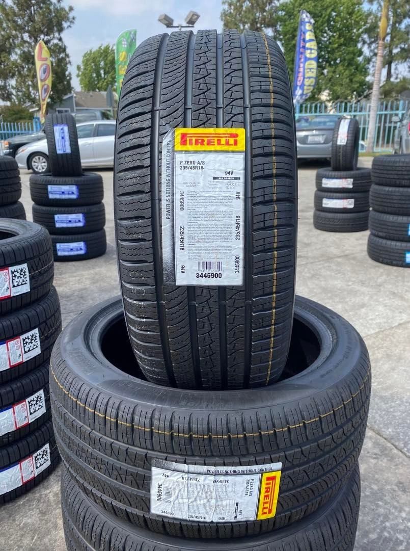 235/45/18 pirelli pzero all season new set of tires nuevo set de