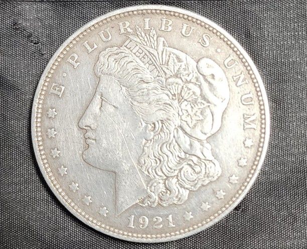 1921 D Morgan Dollar Fine 90% Silver $1 US Coin Collectible