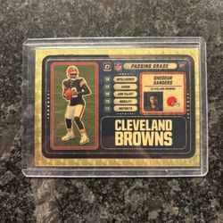 2025 Donruss Optic Shedeur Sanders Passing Grade Rookie Card Gold Vinyl 1/1