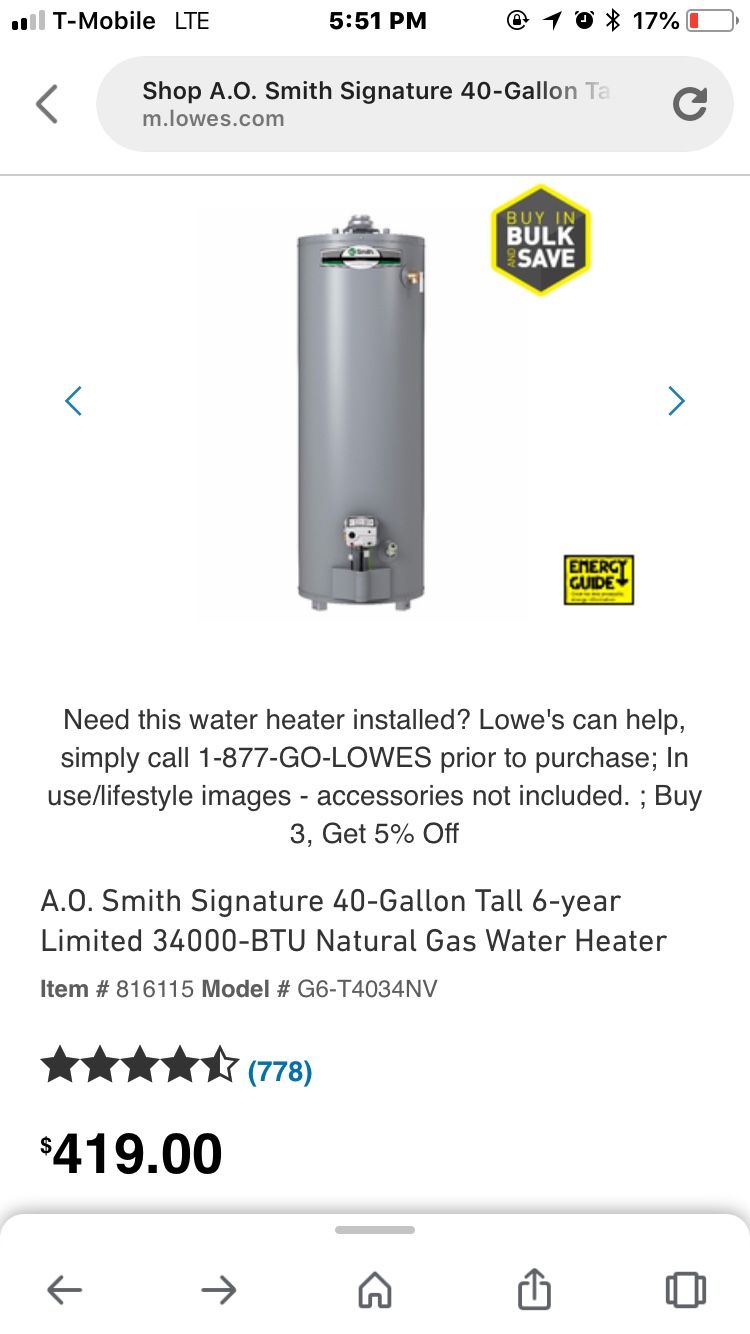 A O Smith 40 gallon gas water heater for Sale in Conroe, TX - OfferUp