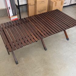 Walnut Roll Table, Camping Table, Wood Roll Table, Wooden, Outdoor Table, Folding Roll-up Camping Table Portable Picnic Table, Foldable Table for Camp