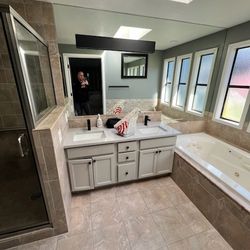 Hot Tub and bathroom Vanity