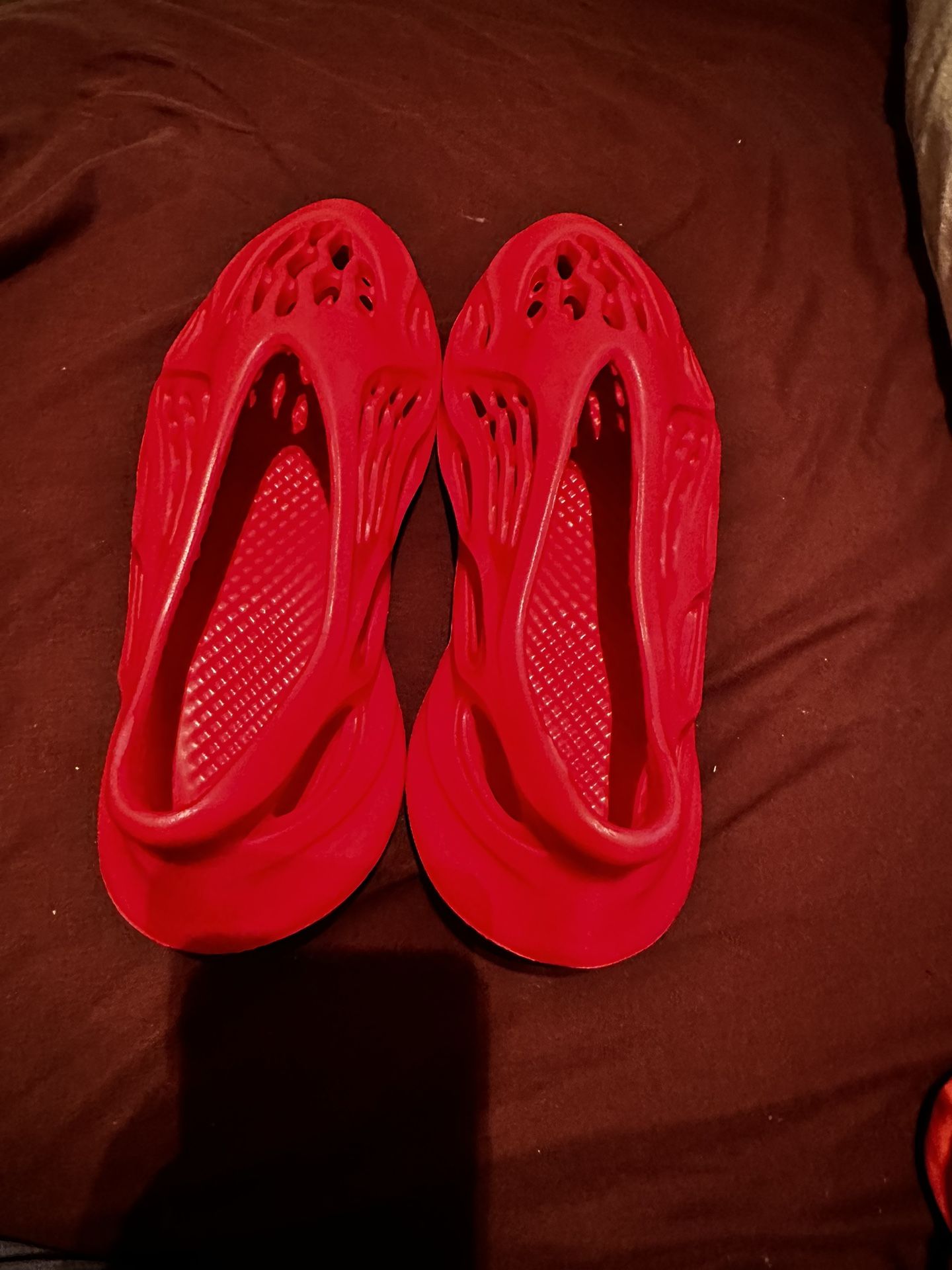 Red Yeezy Foam Runners