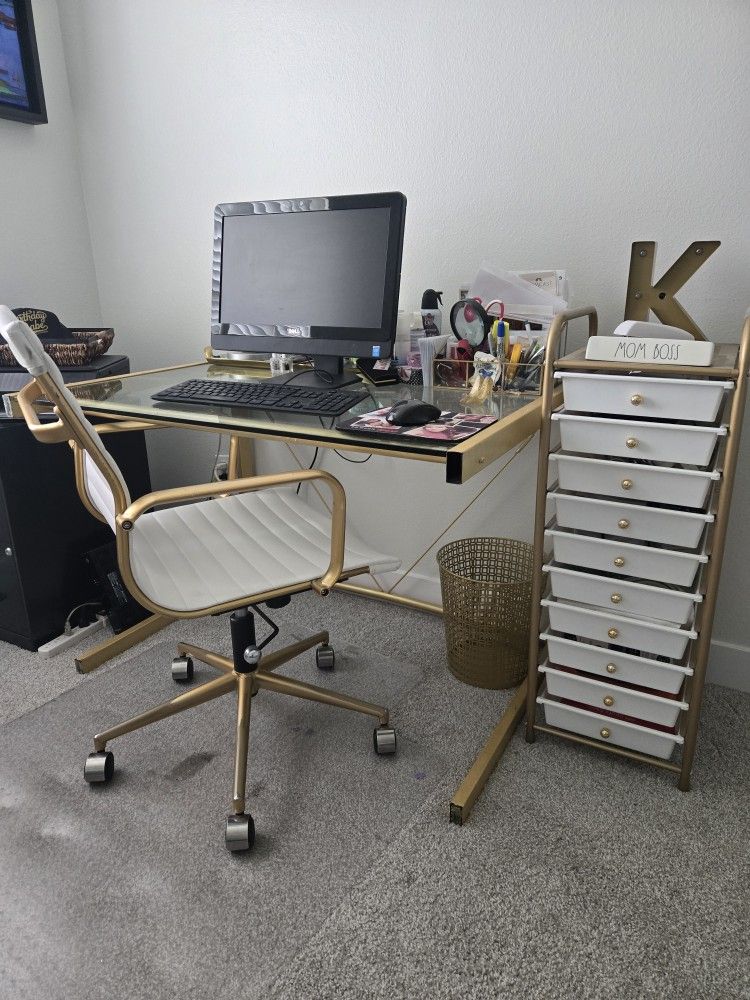 Desk ☆ Chair ☆ Trash Can ☆ Shelving ☆ File Cabinet
