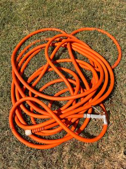Orange Garden Hose with Metal Fittings