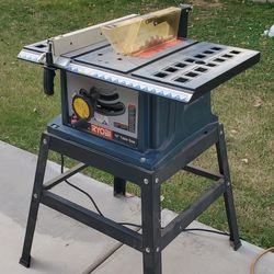 Ryobi 10-inch table saw with a stand