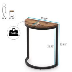 All New End Table Half  Round Narrow Side Table