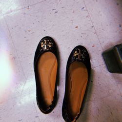 Authentic Tory Burch Black Flats Women Size 9