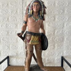Indian warrior chief resin sculpture