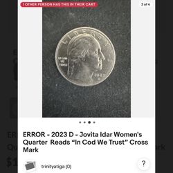 ERROR - 2023 D - Jovita Idar Women's Quarter Reads “In Cod We Trust” Cross Mark