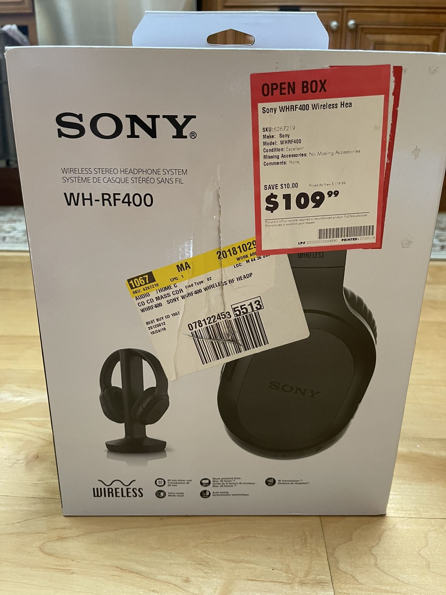 Sony WR RF 400 Wireless Headphones 