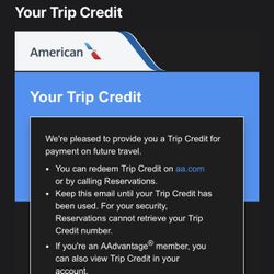Flight Credit American $580