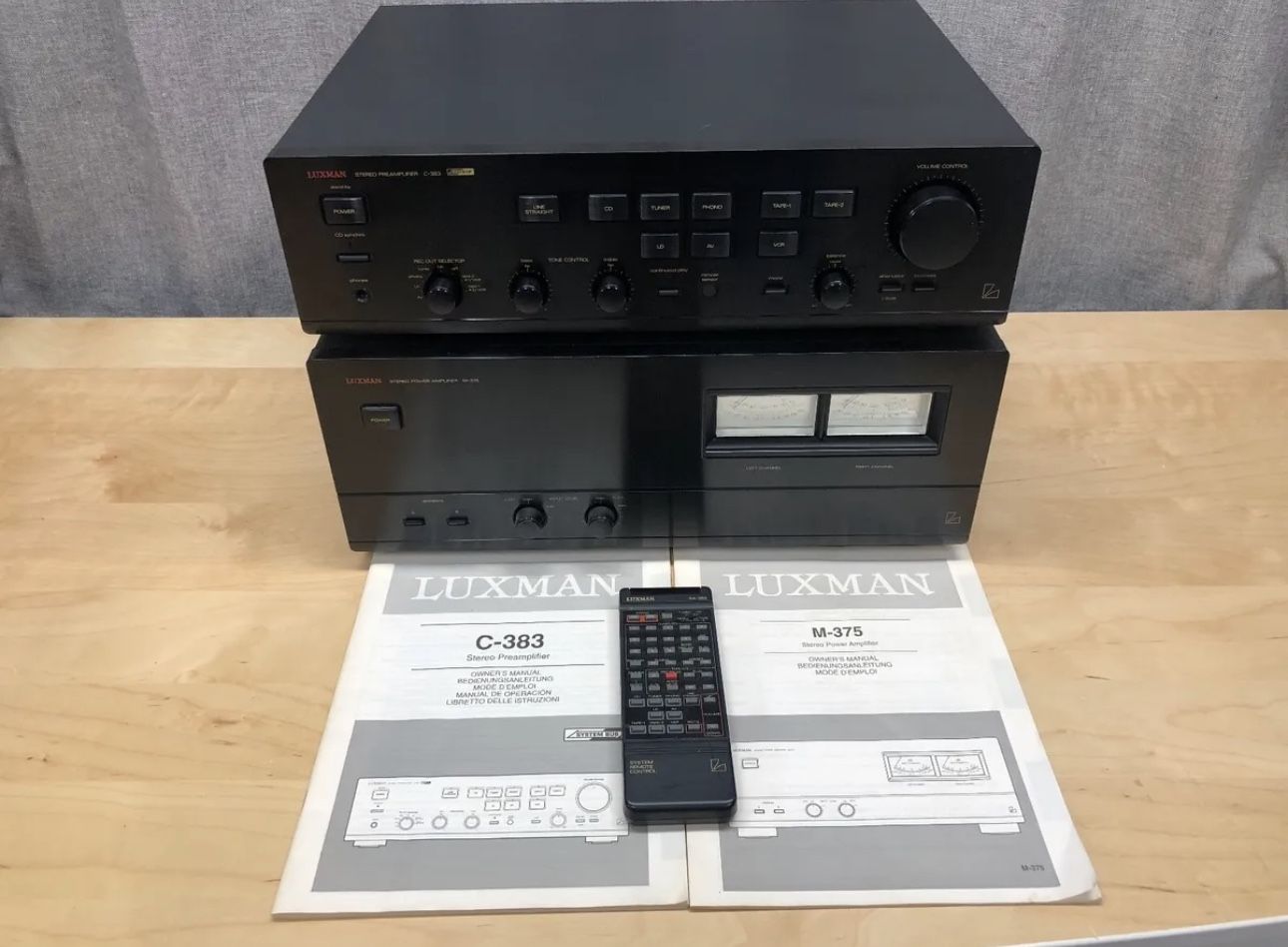 LUXMAN C-383 PREMPLIFIER AND M-375 POWER AMPLIFIER