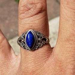 Sterling Silver Lapiz Lazuli Ring Size 8