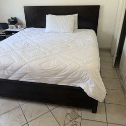 King Bed With Matress And Leather Sofa 