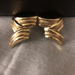 14 karat gold, diamond cut, earrings, 