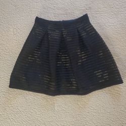 Xhilaration Skirt Blue Floral Black Sheer Medium