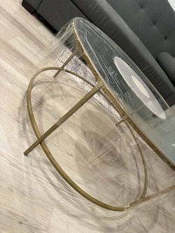 Round Glass Top Coffee Table Gold Frame