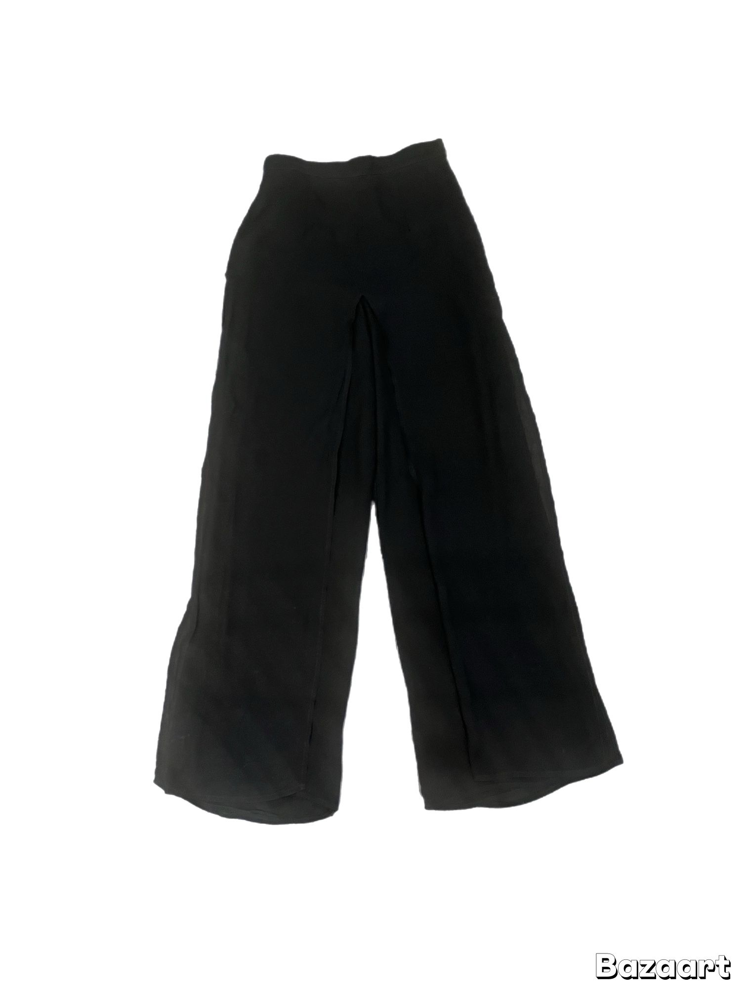 black wide-leg pants