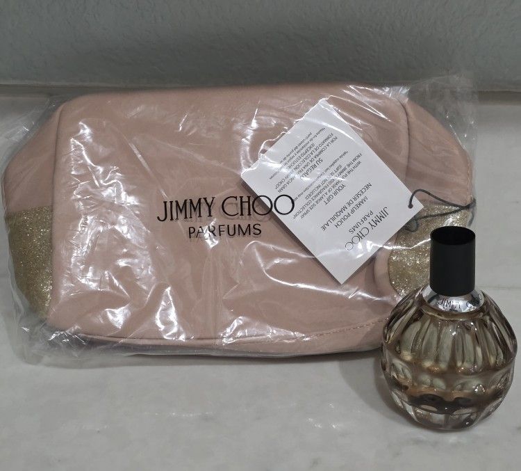 New Jimmy Choo By Jimmy Choo Eau De Parfum And Makeup Bag 3.3 fl oz
