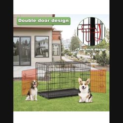 Large Dog Crate With Double Doors. New $40 OBO. 