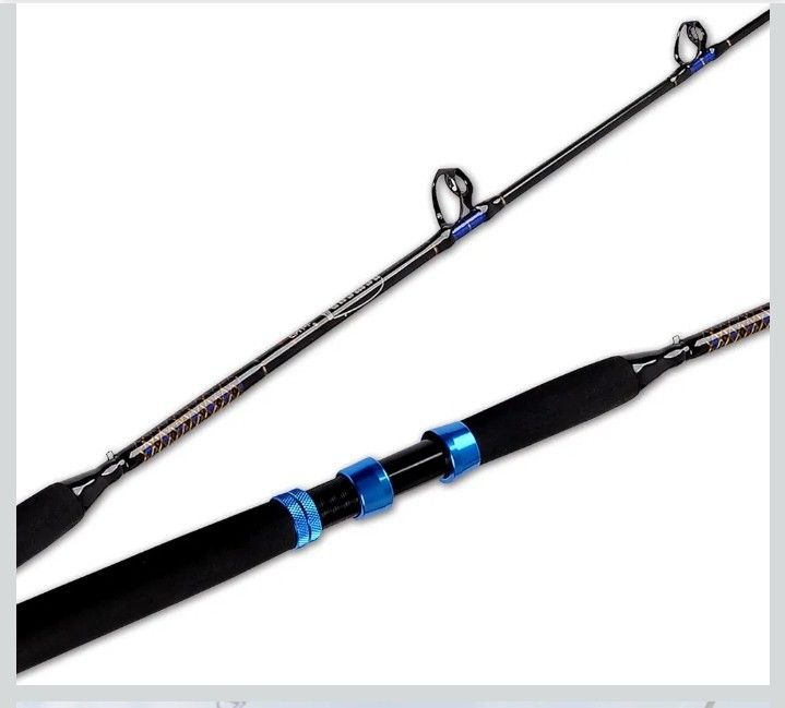 Fiblink 1-Piece Conventional Boat Rod Saltwater Offshore Graphite Spinning Fishing Rod(6 Feet, 30-50 lb/50-80 lb/80-120 lb)