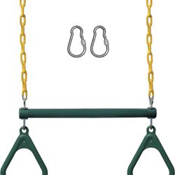 Jungle Gym Kingdom Swing Sets for Backyard, Monkey Bars & Swingset Accessories - Set Includes 18" Trapeze Swing Bar & 48" Heavy Duty Chain with Lockin
