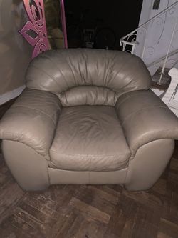 Leather loveseat