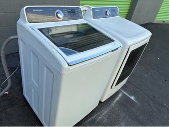 Samsung FlexWash & Gas Dryer Set – Dual Washer + Gas Dryer – White – Like New