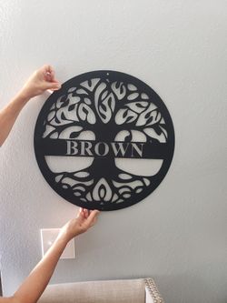 "BROWN" name hologram metal Wall Art