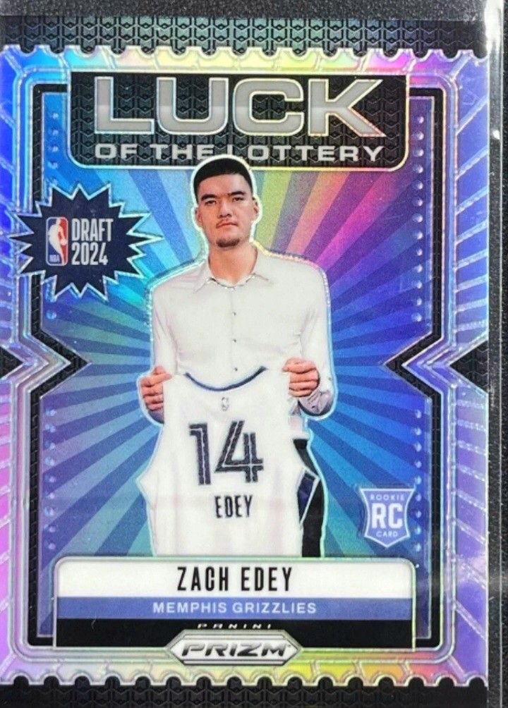 Really Nice Lot Of 3 Luck Of The Lottery Cards Zach Edey, Donovan Clingan, Ron Holland