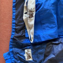 Vintage The North Face Jacket Mens Large Blue Full Zip Outdoors Rain Suit 80s 