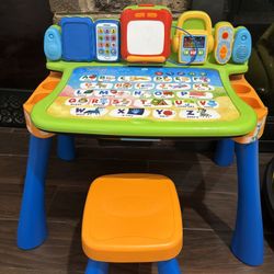 Kids Vtech Activity Learning Table And Stool
