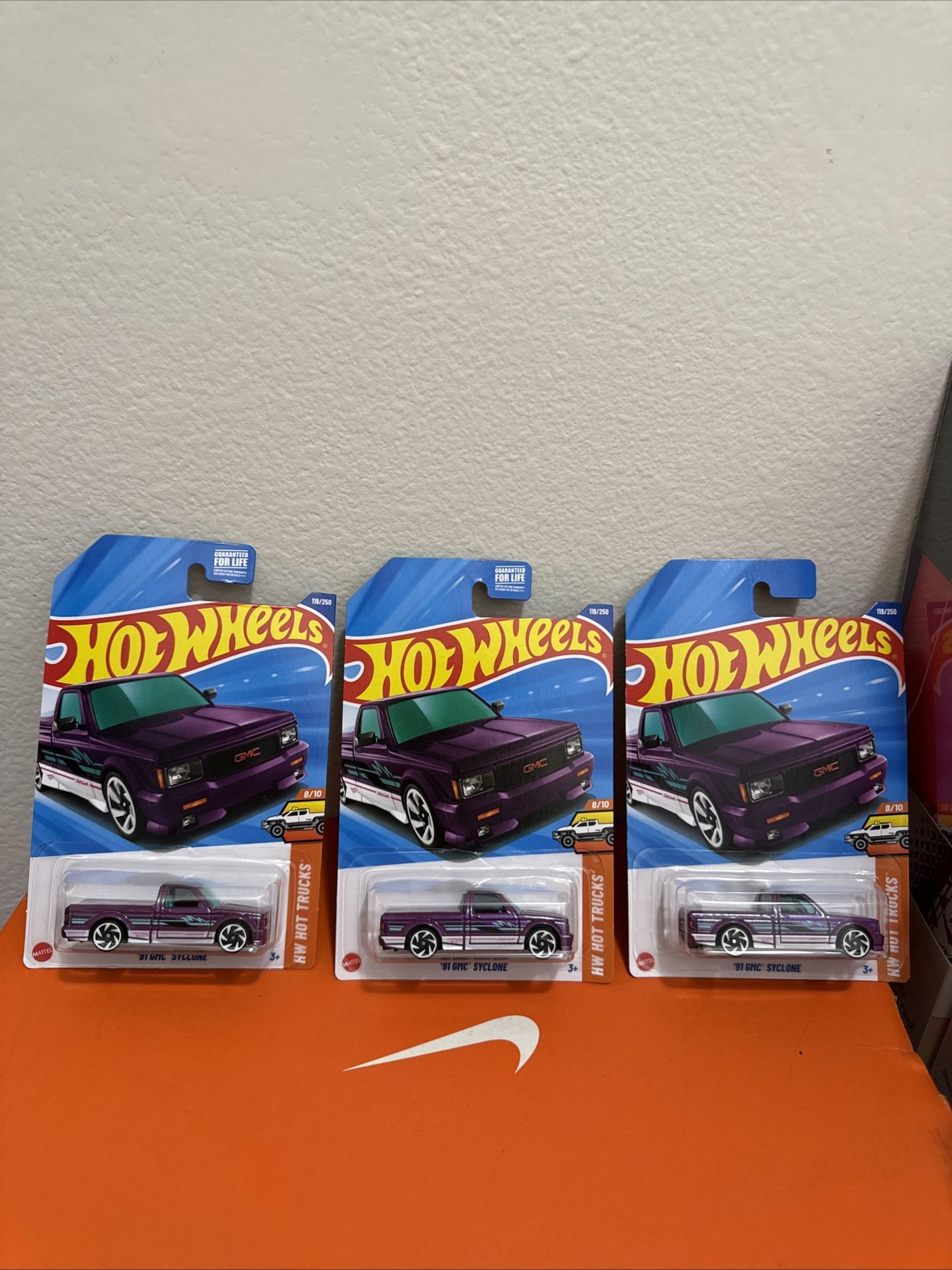 Hot Wheels '91 GMC Syclone - 2025 Hot Trucks Lot Of 3 - Purple