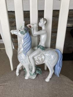 Lladro “Faun Lladro” Man On Unicorn