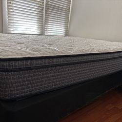 Queen Size Mattress, Box Spring And Frame
