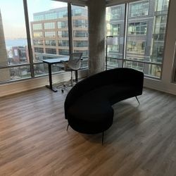 Modern Curved Black Couch Sofa