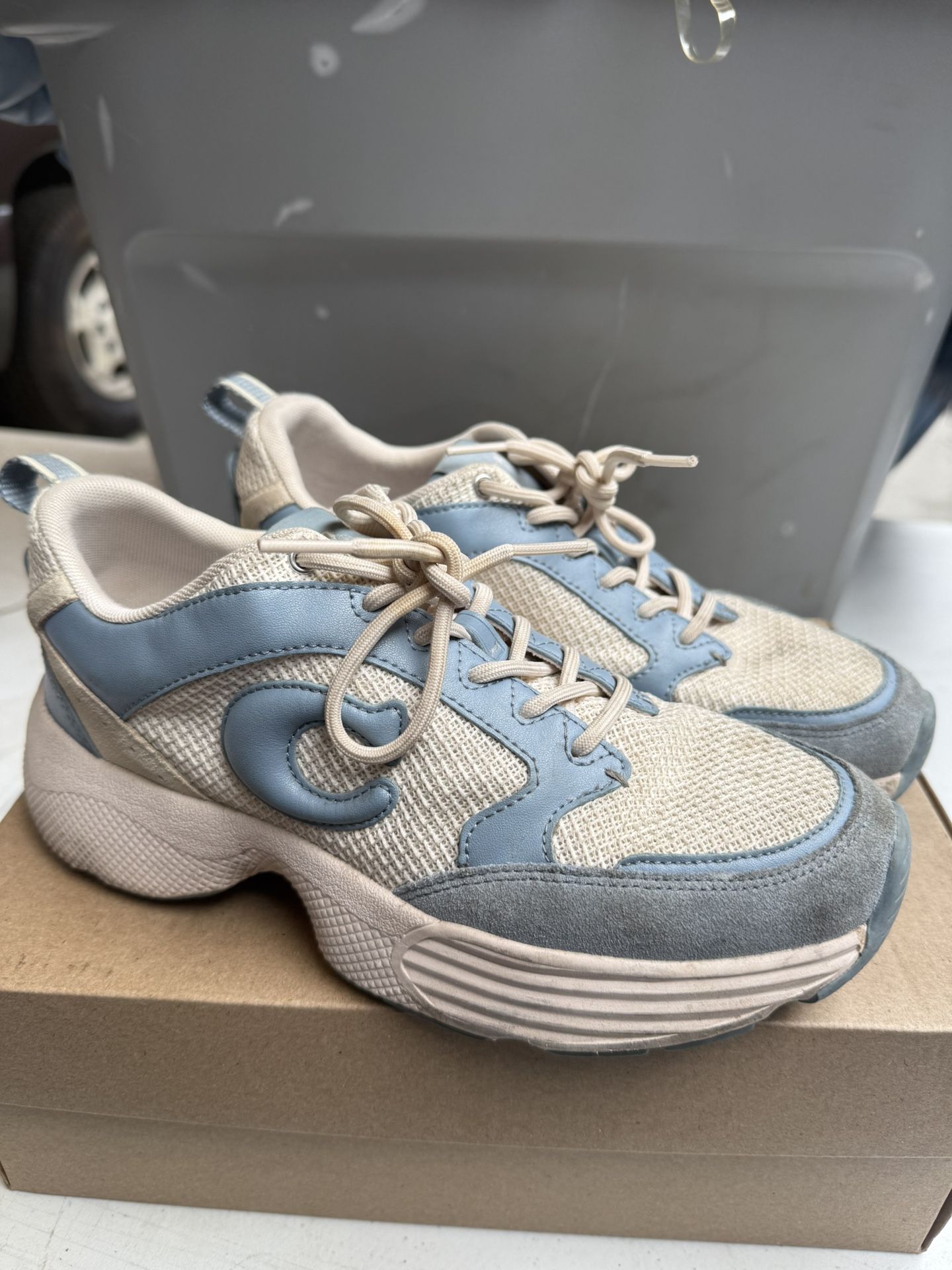 Women’s COACH Blue And White Sneakers Size 8