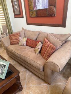 Sofa, chair and complimentary tables- Moving sale