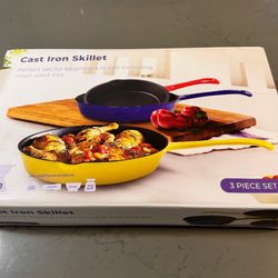 Klee Enameled Cast Iron Skillet, Set of 3 